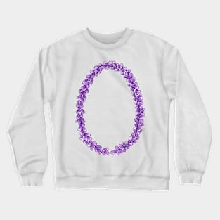 Lavender Letter O Hand Drawn in Watercolor and Ink Crewneck Sweatshirt